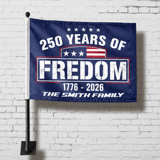 250 Years of Freedom Car Flag – Personalized Patriotic USA Flag 1776–2026