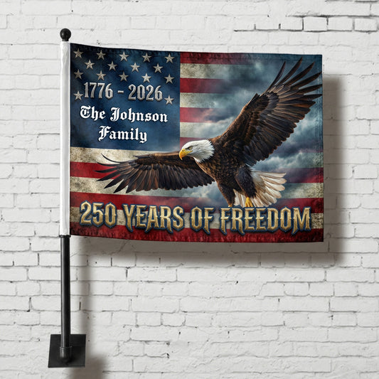 250 Years of Freedom Eagle Car Flag – Personalized USA Patriotic Flag 1776–2026