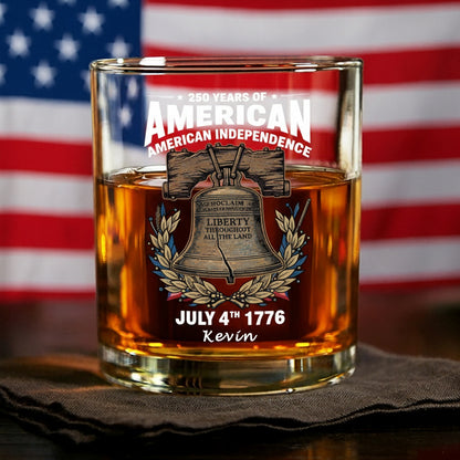 250 Years of America Anniversary Independence Day 2026 Whiskey Glass