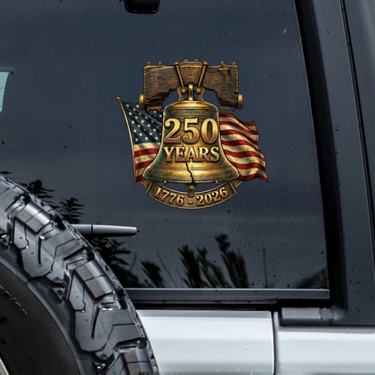 America 250 Heritage Decal Sticker – Patriotic Vinyl Window Art