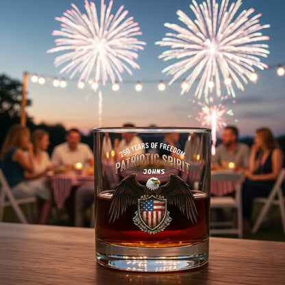 250 Years of Freedom Eagle Patriotic 1776 - 2026 Whiskey Glass