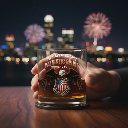 250 Years of Freedom Eagle Patriotic 1776 - 2026 Whiskey Glass