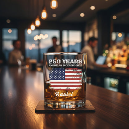 250 Years USA 250th Anniversary America Celebration Whiskey Glass