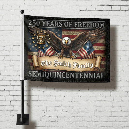 250 Years of Freedom Eagle Car Flag – Personalized Patriotic USA Flag 1776–2026