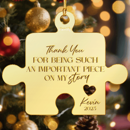 Custom Mirrored Acrylic Puzzle Piece Ornament - Personalized Name Gift