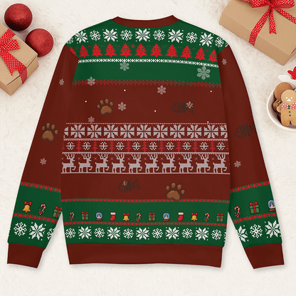 Meowy Christmas Cat Lover Sweater – Personalized Unisex Ugly Holiday Sweater