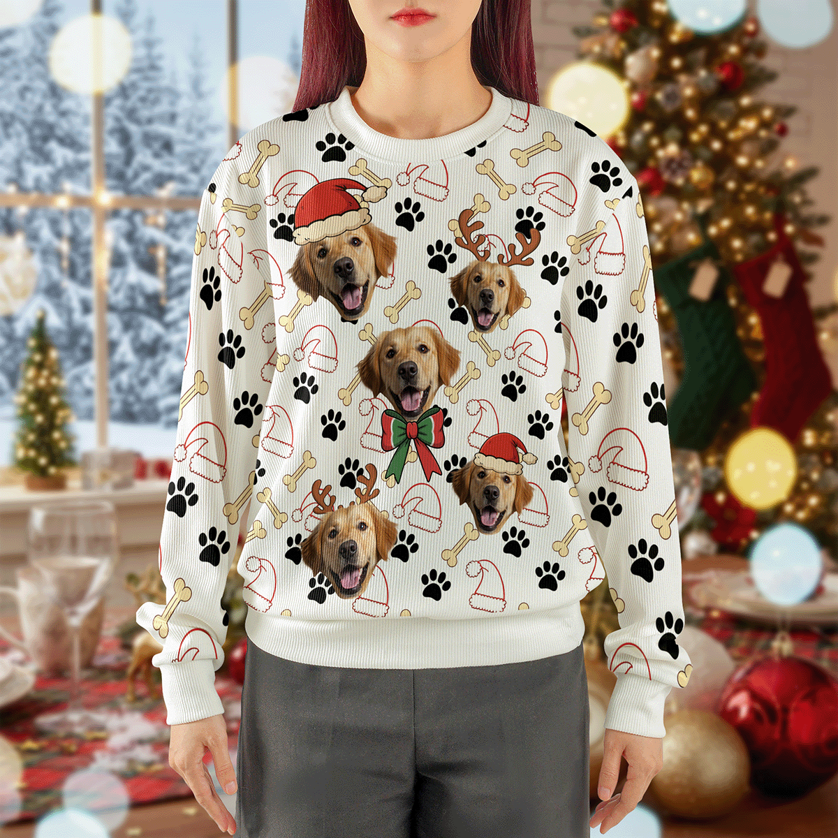 Personalized Funny Face Pet Ugly Christmas Sweater