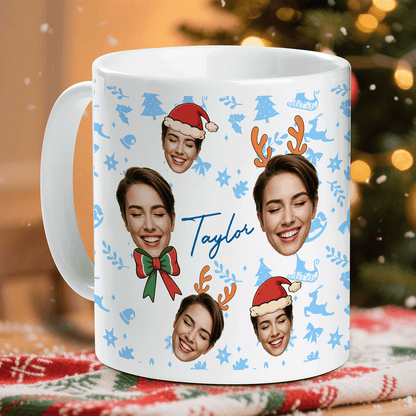 Personalized Your Family Face Christmas Mug