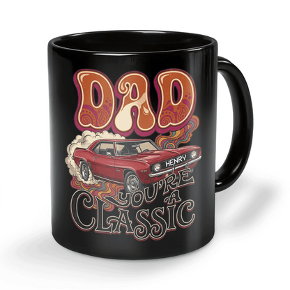 Personalized Dad Mug – “Dad You’re Classic” Custom Name Coffee Mug
