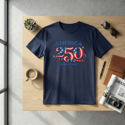 America 250 Anniversary - Patriotic Red White Blue T-Shirt Design