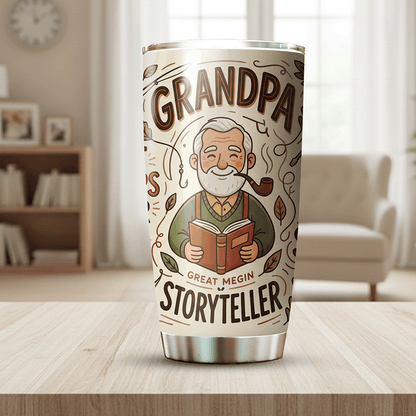 Grandpa Storyteller 20oz Tumbler – Stainless Steel Travel Mug Gift for Grandpa