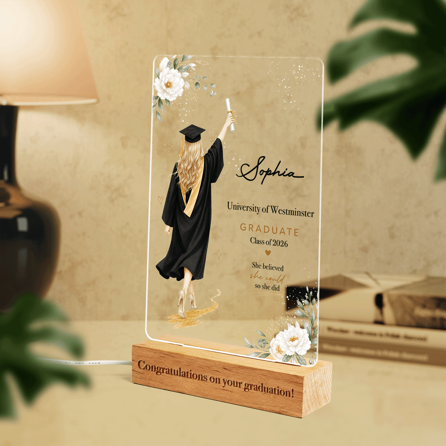 Personalized Graduation Name Night Light – Congratulations On Your Graduation Gift