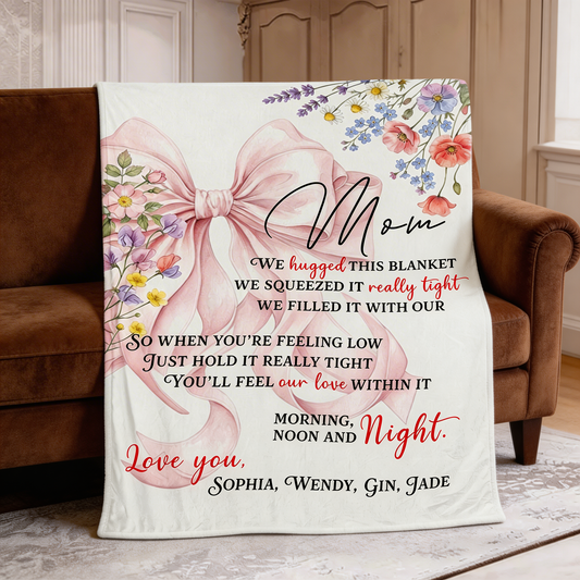 "Cozy Hug From Your Little One" Personalized Blanket Gift for Mom and Grandma