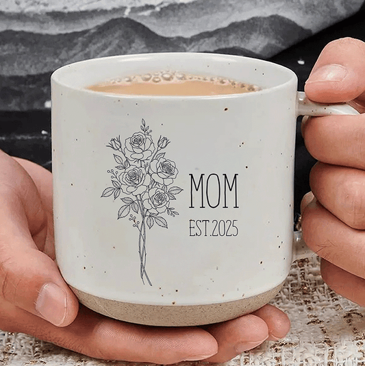 Bloom with Love – Meaningful Mother’s Day Gift for Mom – Personalized Engraved Flower Coffee Mug