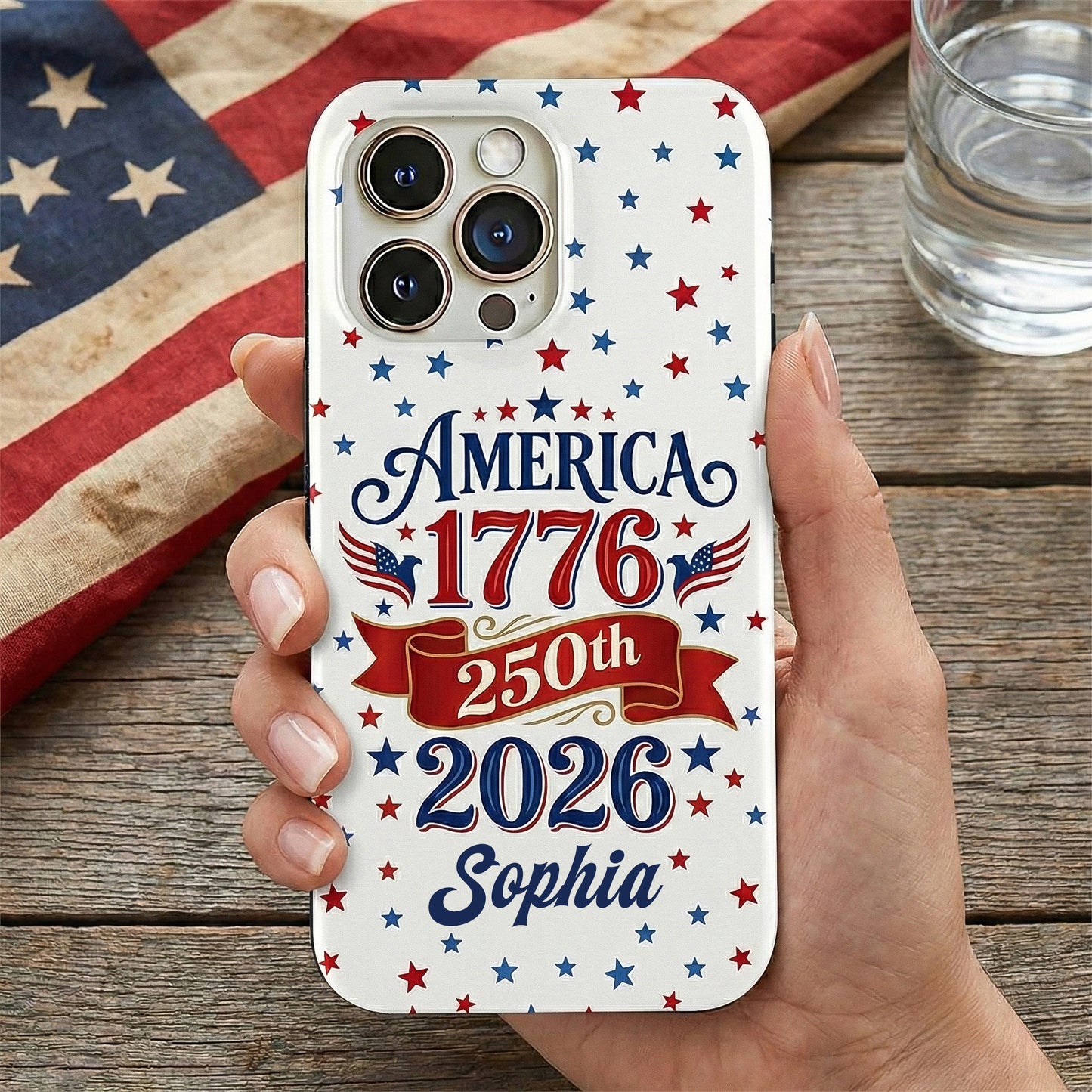 Personalized Name America 1776 - 2026 Anniversary Phone Case