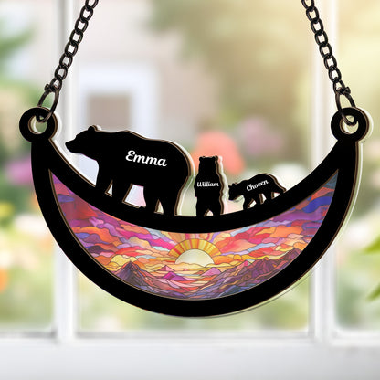 Mama Bear and Her Cubs Personalized Suncatcher Gift for Mom