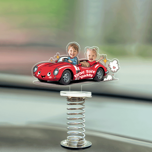 Personalized Cute Car Standee for Dad - Custom Photo "Drive Safe Daddy" Gift