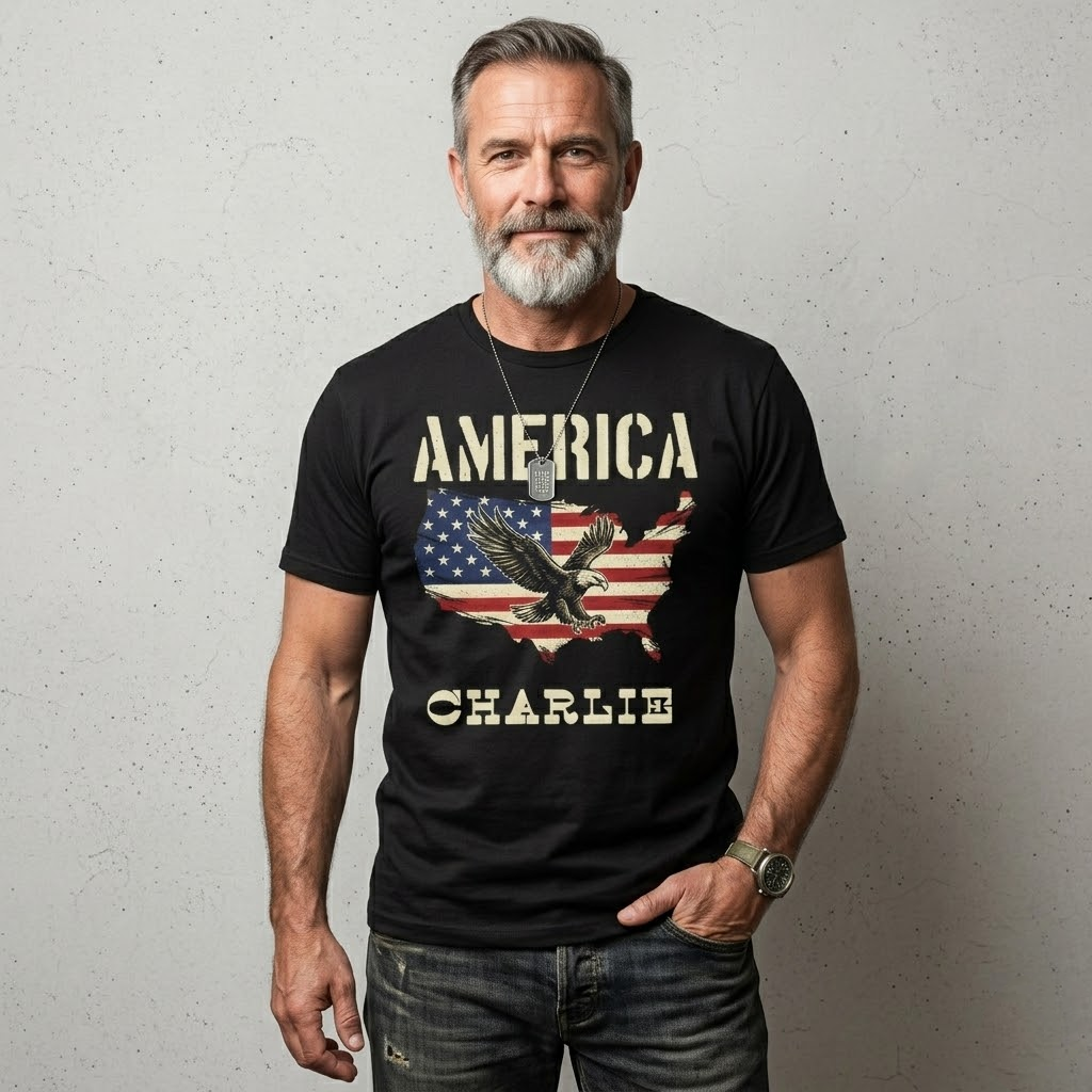Personalized America 250 Years T-Shirt – Patriotic Eagle USA Map 1776–2026 Independence Anniversary Shirt