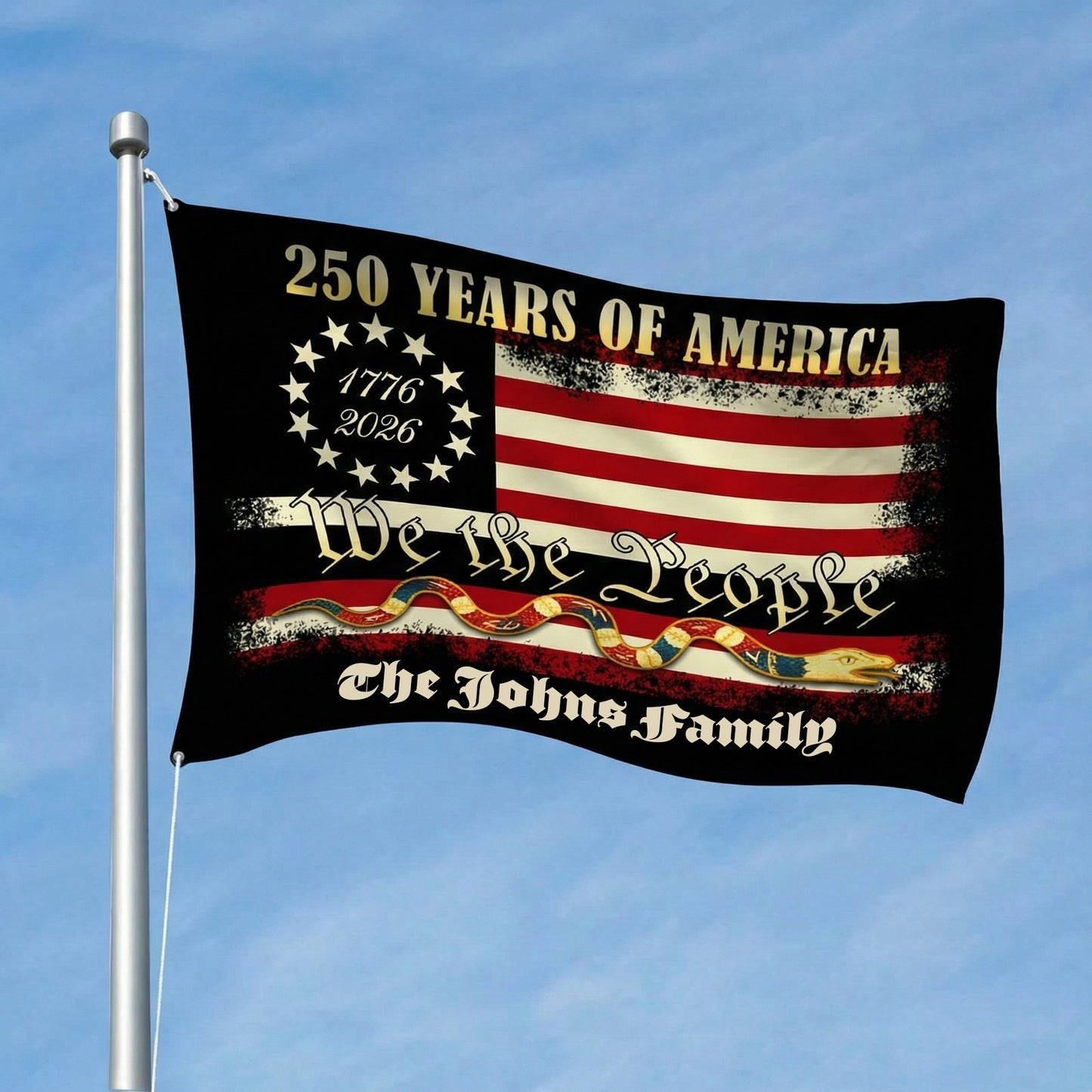 Custom We The People 1776 2026, 250 Years of American Heritage Patriotic Double-Sided Flag