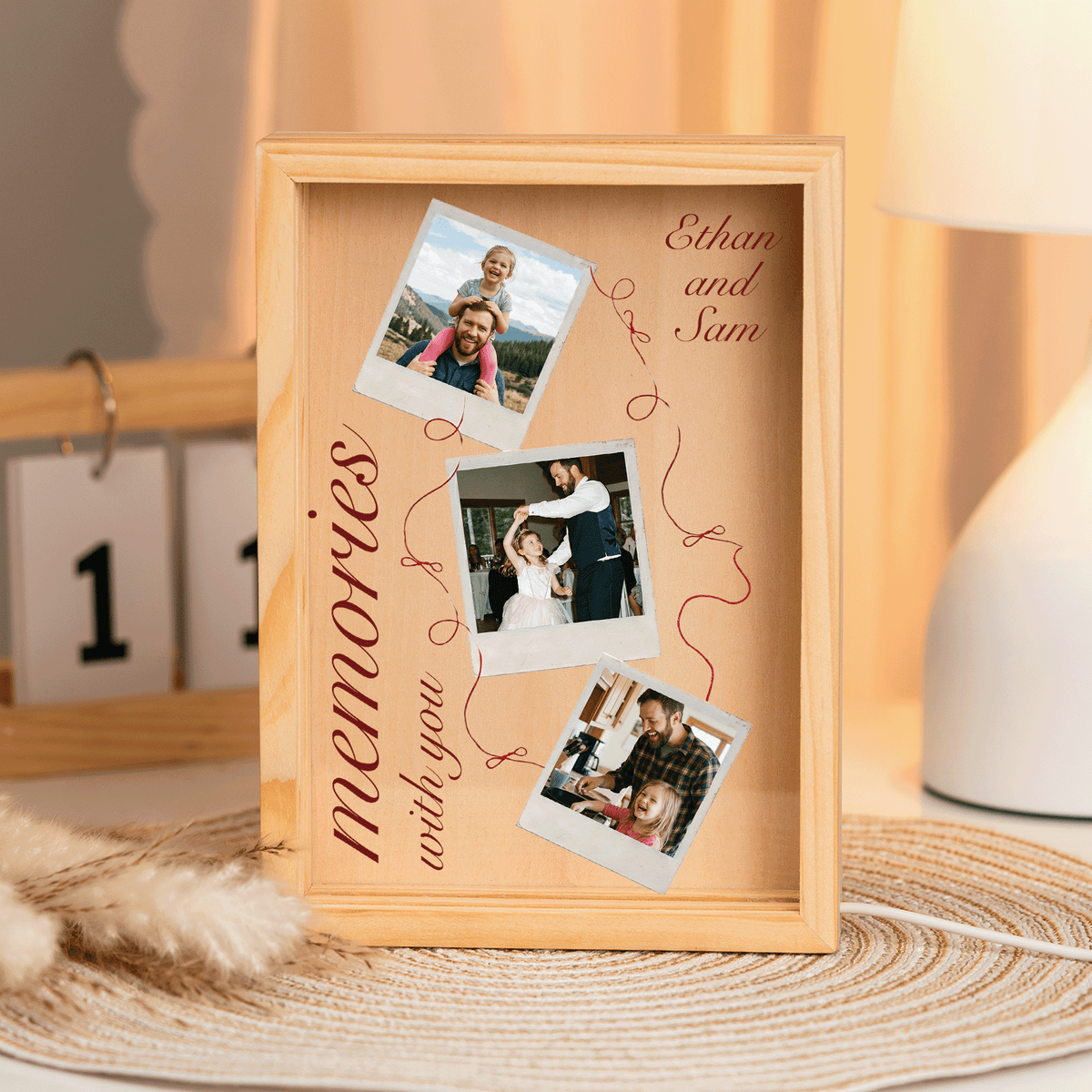 Memories With You Photo Frame Light Box - Custom Photo LED Gift for Dad