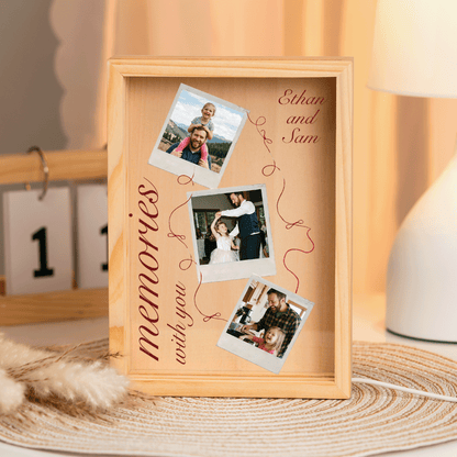 Memories With You Photo Frame Light Box - Custom Photo LED Gift for Dad