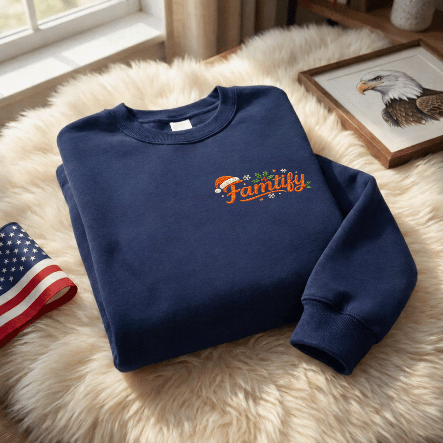 Personalized Embroidered Family Christmas Sweatshirt with Custom Name