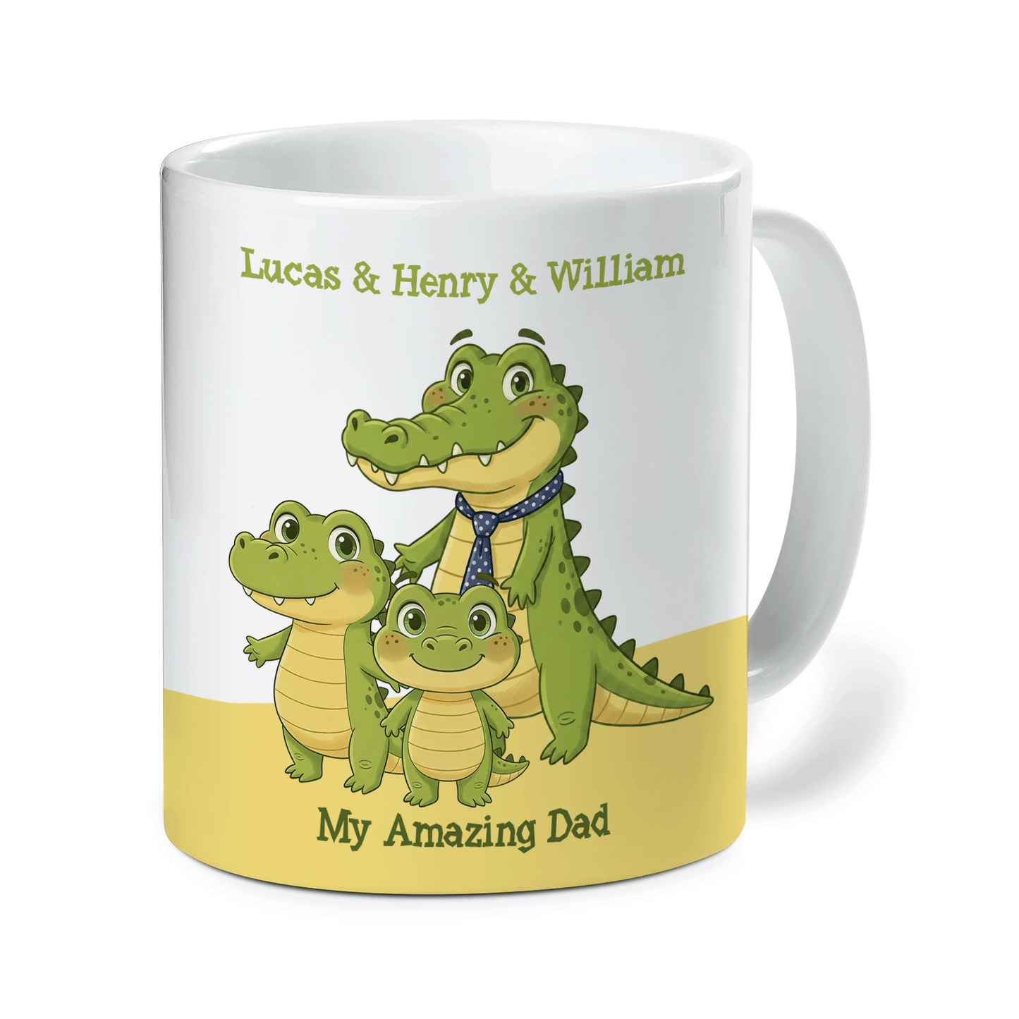 My Amazing Dad Crocodile Custom Name Ceramic Mug Personalized Coffee Cup Gift for Dad