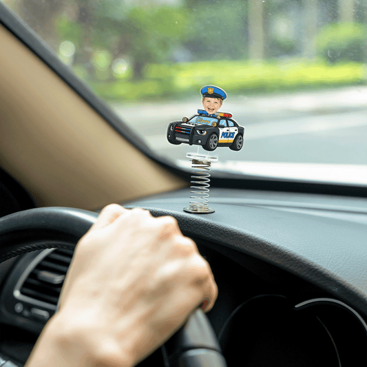 Personalized Police Car Standee for Dad - Custom Photo Father's Day Gift