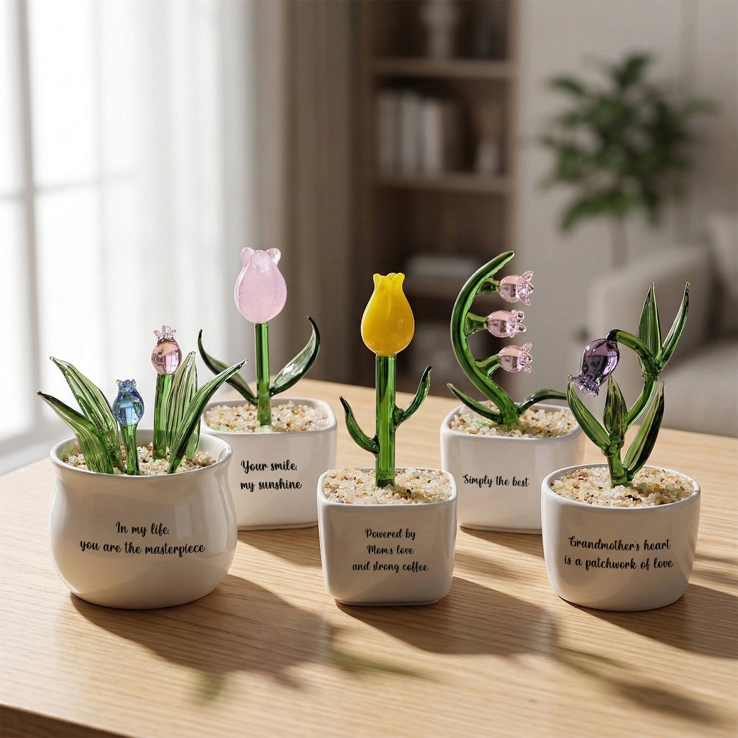 Personalized Hyacinth Glass Pot – Ocean Floral Planter Gift