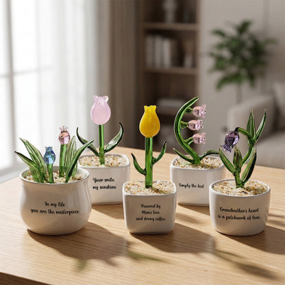 Personalized Hyacinth Glass Pot – Ocean Floral Planter Gift