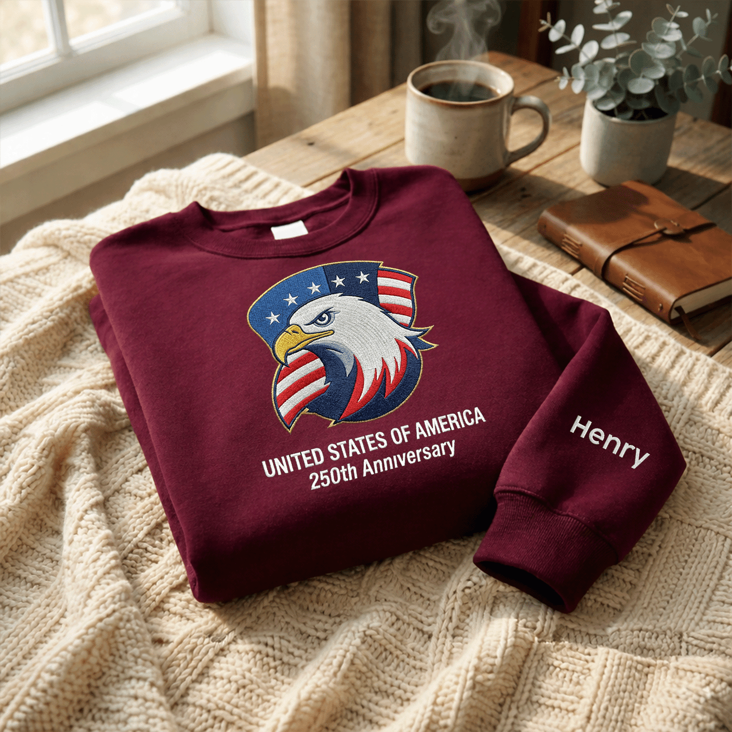 USA 250th Anniversary 1776-2026 - Embroidered Liberty Bell Sweatshirt