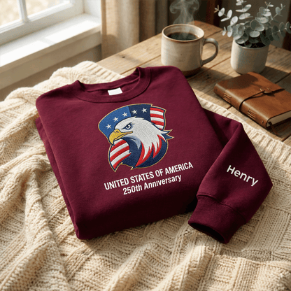USA 250th Anniversary 1776-2026 - Embroidered Liberty Bell Sweatshirt