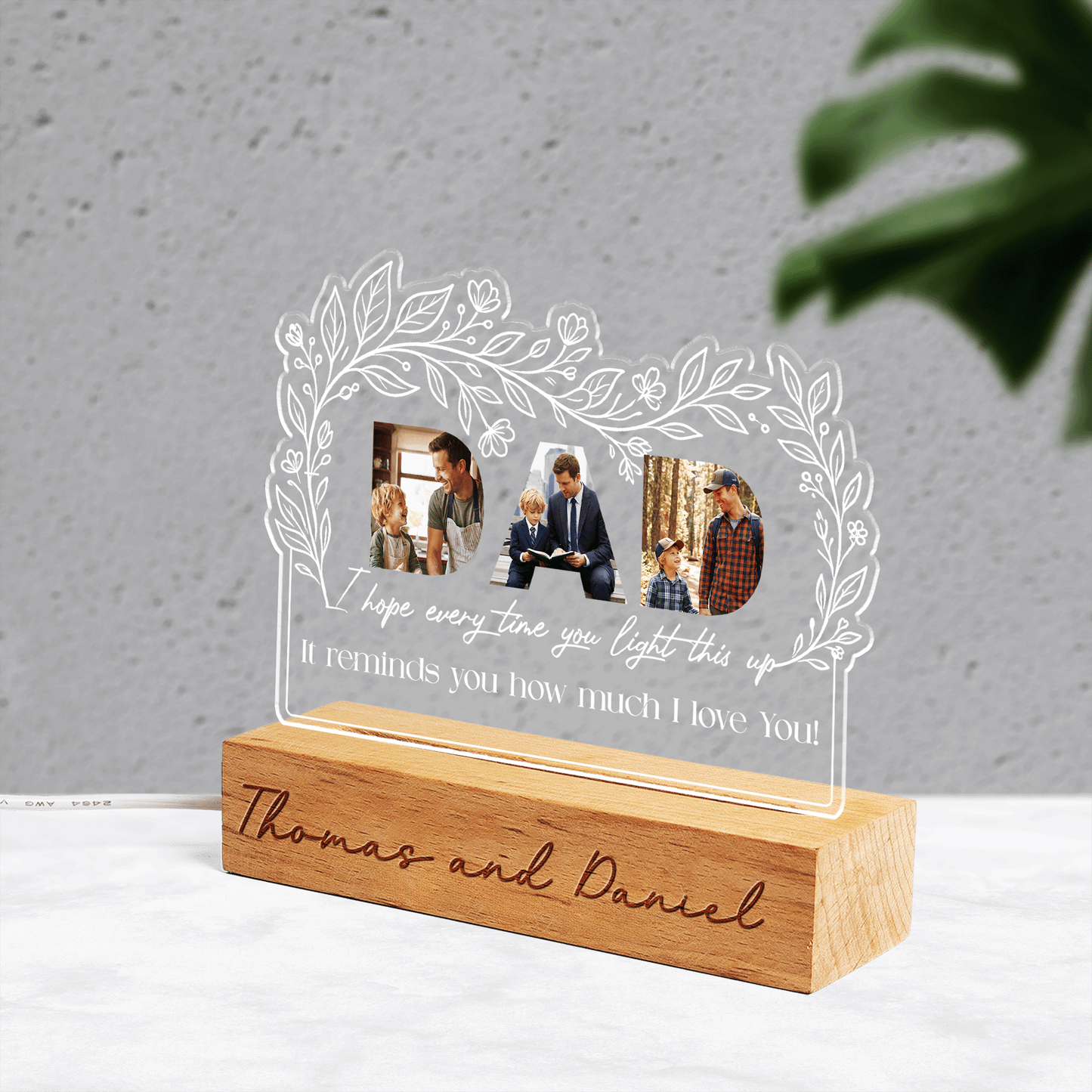 Personalized I Hope Every Time You Light This Up Photo Night Light – Custom Photo LED Acrylic Lamp