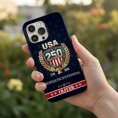 Custom Name Faith, Family & Freedom America 250 Years Patriotic Phone Case