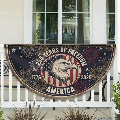 USA 250 Years Of Freedom Custom Family Name Non-Pleated Fan Flag