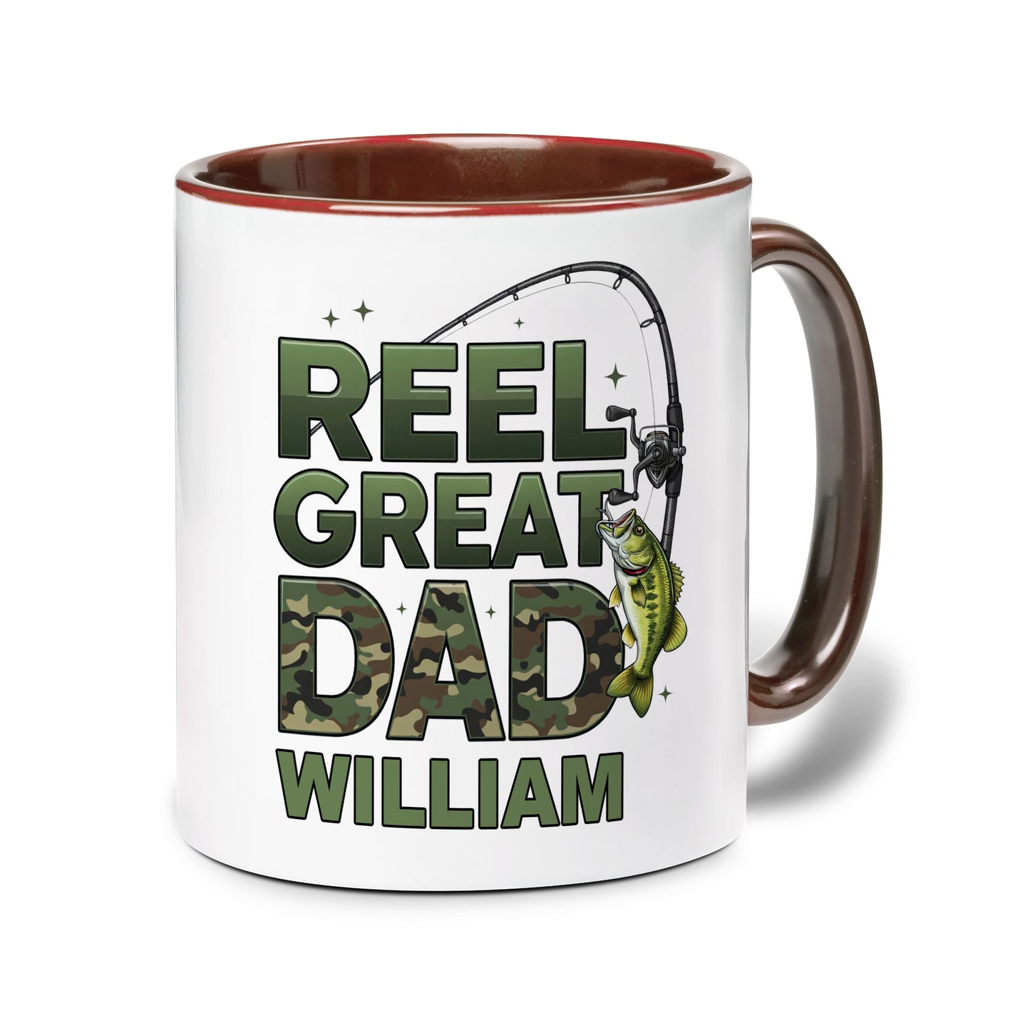 Personalized Fishing Mug for Dad – Real Great Dad Custom Name Coffee Mug