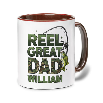 Personalized Fishing Mug for Dad – Real Great Dad Custom Name Coffee Mug