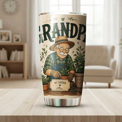 Grandpa Rooted In Love 20oz Tumbler – Stainless Steel Travel Mug Gift for Grandpa