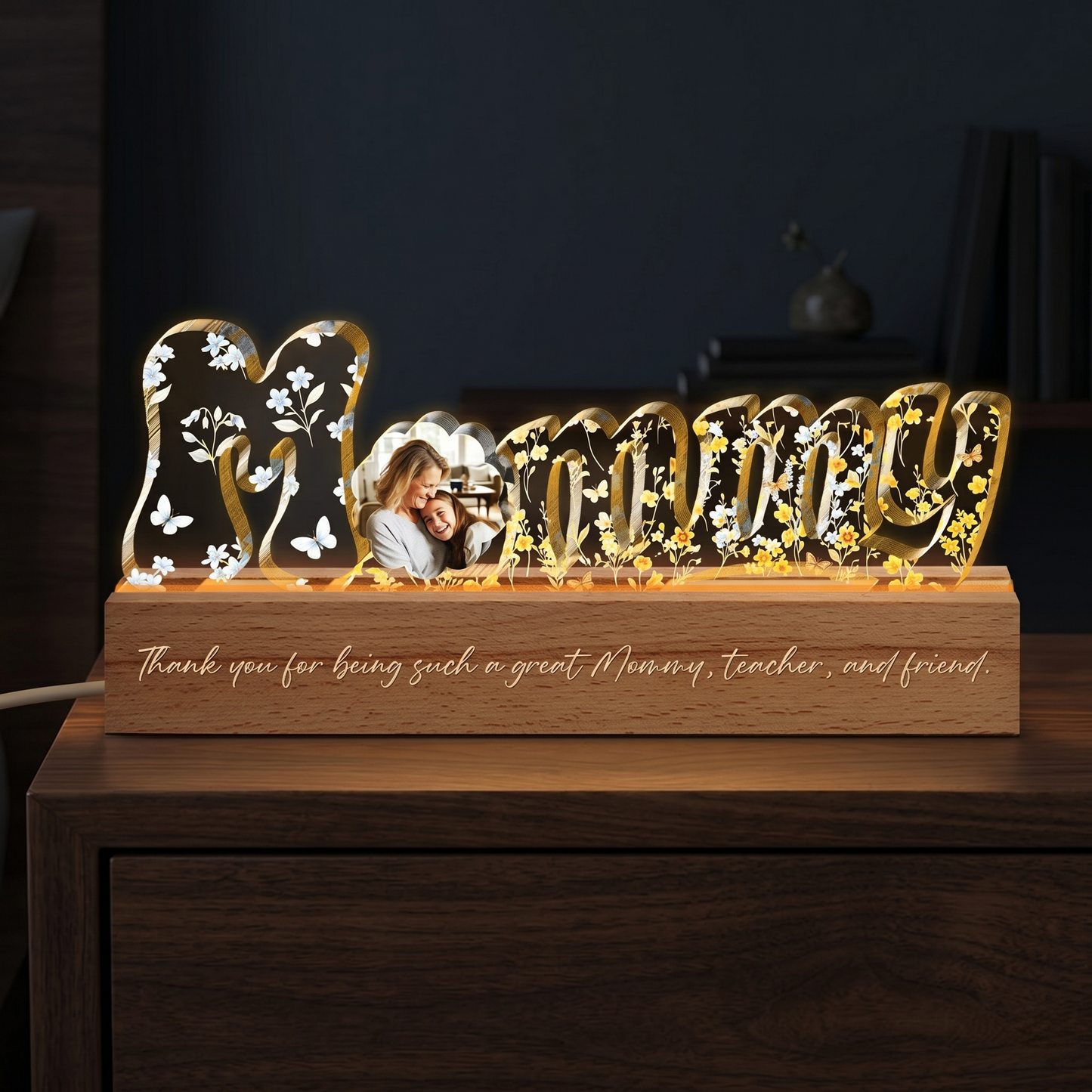 Love You Always Mom – Personalized Glow Night Light Family Gift