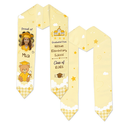 Personalized Proud Of You Yellow Kid Graduation Stole – Name and Photo