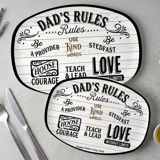 Family Rules Serving Platter - Personalized Family Name Plate | Love, Kindness & Forgiveness Keepsake | Housewarming Gift for Family