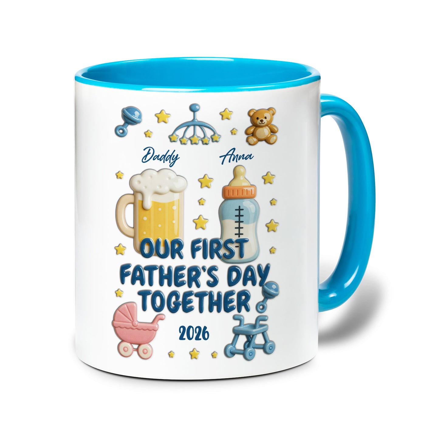 Personalized Father Accent Mug – First Father’s Day Custom Coffee Mug