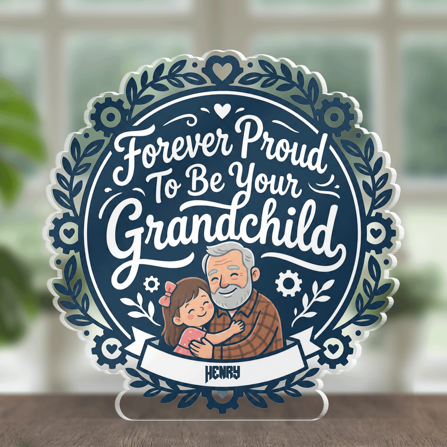 Personalized Forever Proud To Be Your Grandchild Acrylic Plaque - Custom Photo Gift