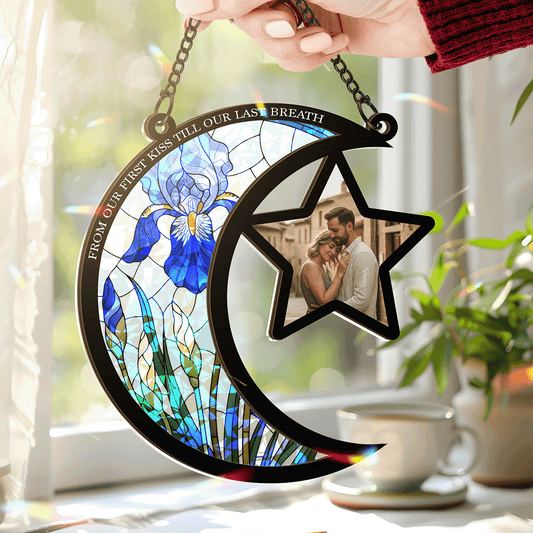 From First Kiss to Last Breath - Wedding & Anniversary Gift for Couples - Personalized 2-Layer Stained Glass Suncatcher