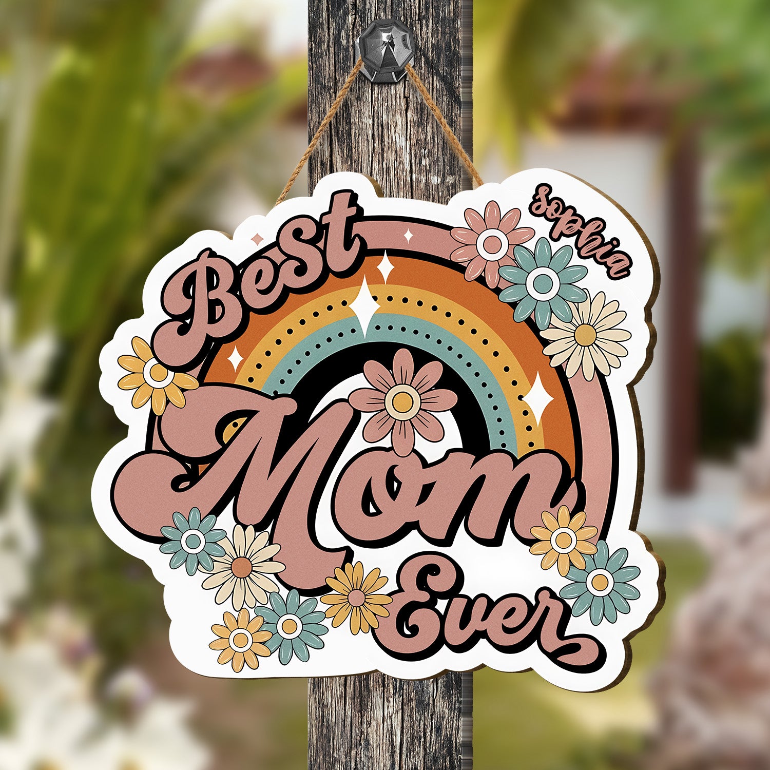 Personalized Layered Wood Block Sign – Custom Family Keepsake Decor for Mom