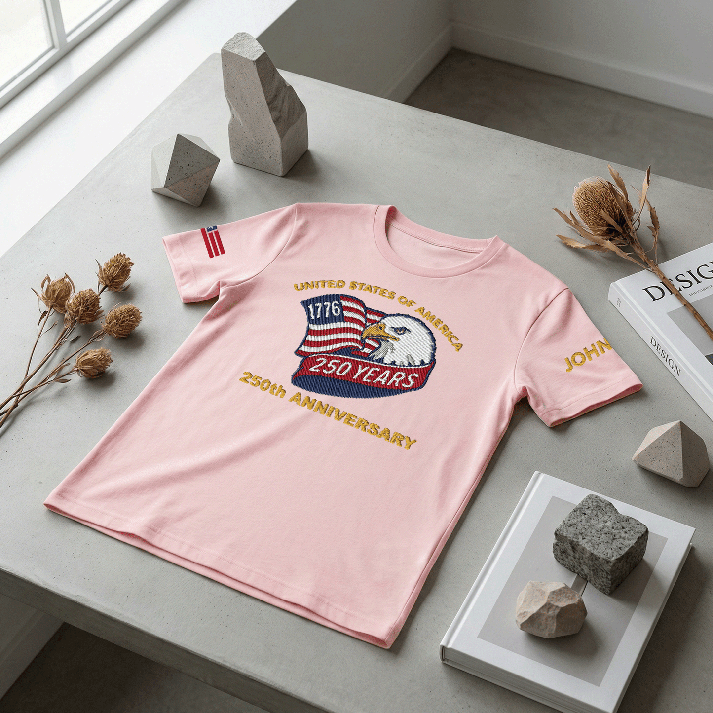 USA 250th Anniversary Eagle Crest - Personalized Veteran Pride T-Shirt