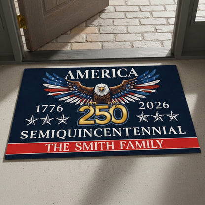 USA 250 Years of Freedom Doormat - Semiquincentennial Patriotic Welcome Mat