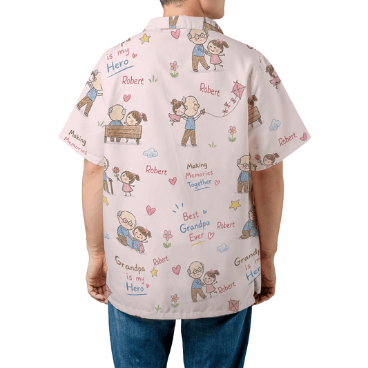 Making Memories Together Grandpa Custom Photo Hawaiian Shirt - Personalized Tropical Gift for Grandpa