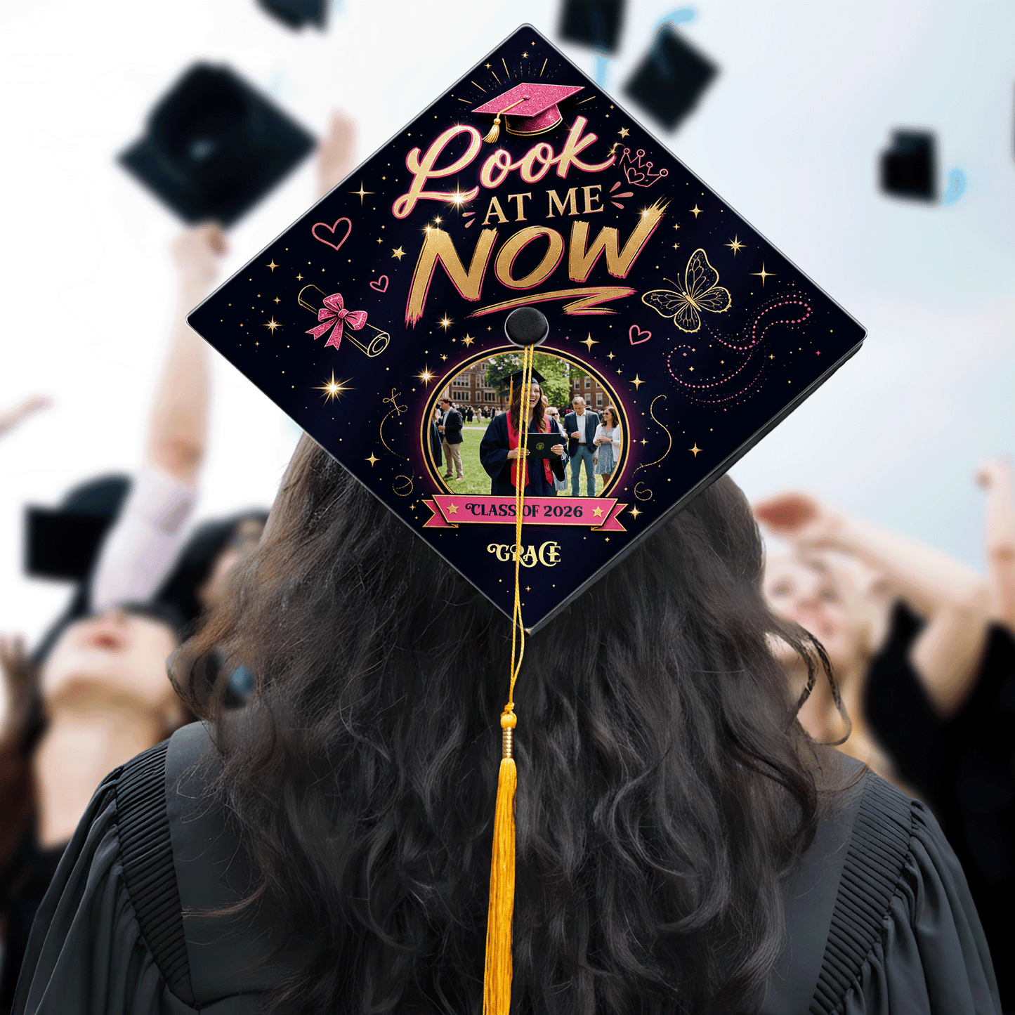 Personalized Look At Me Now Graduation Cap Topper
