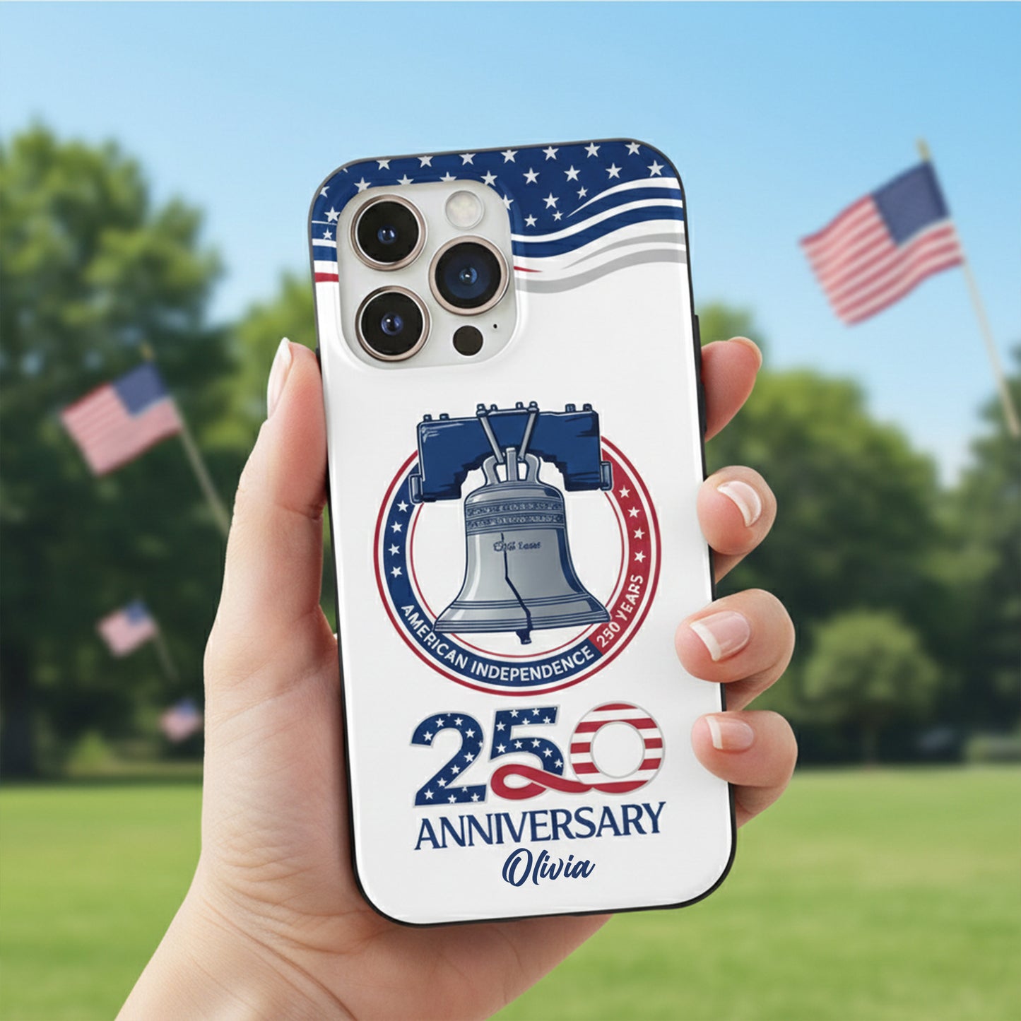 Custom Name American Pride Patriotic 250th Anniversary Eagle 1776–2026 Phone Case